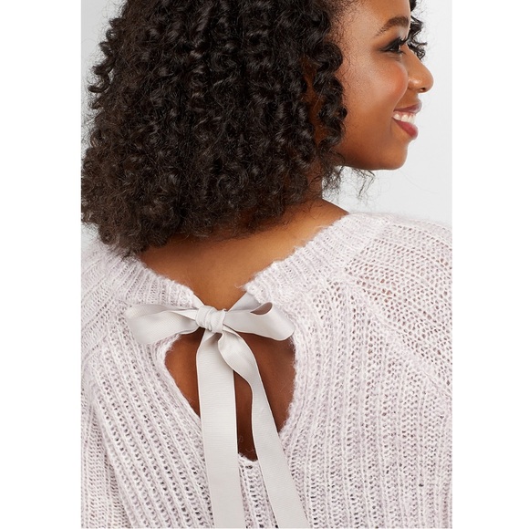 Maurices Bow Back Sweater, Lilac, XXL NWOT - Picture 2 of 8